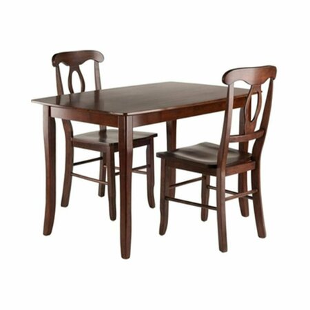 WINSOME WOOD Inglewood Dining Table Set with 2 Key Hole Back Chairs - 3 Piece 94398